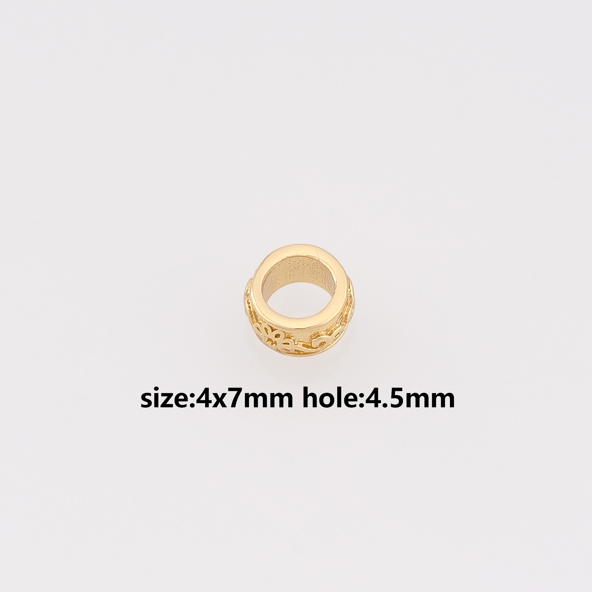 18K Gold Filled Cylinder Spacer Beads,Barrel Beads for Bracelet Jewelry Necklace Making Supply