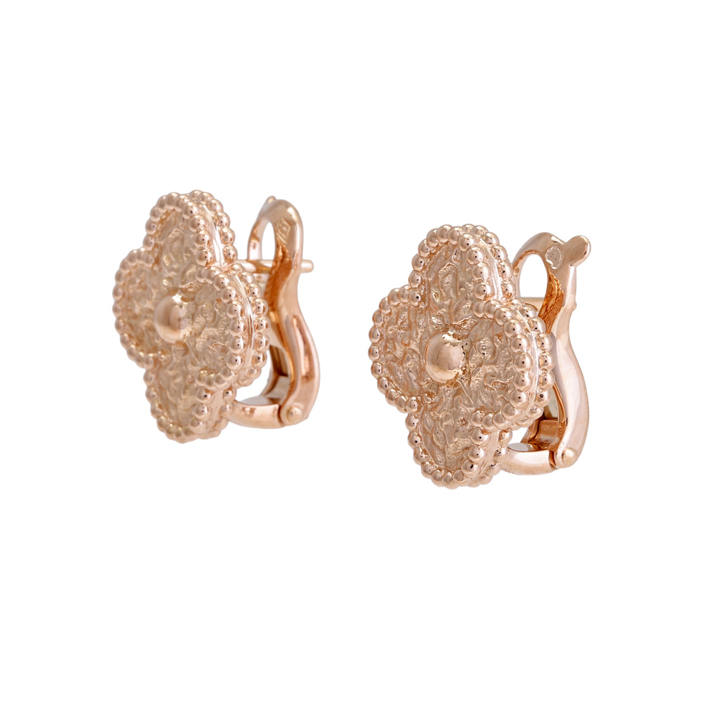 Van Cleef & Arpels Vintage Alhambra Earrings 18K Rose Gold VCARN9T400