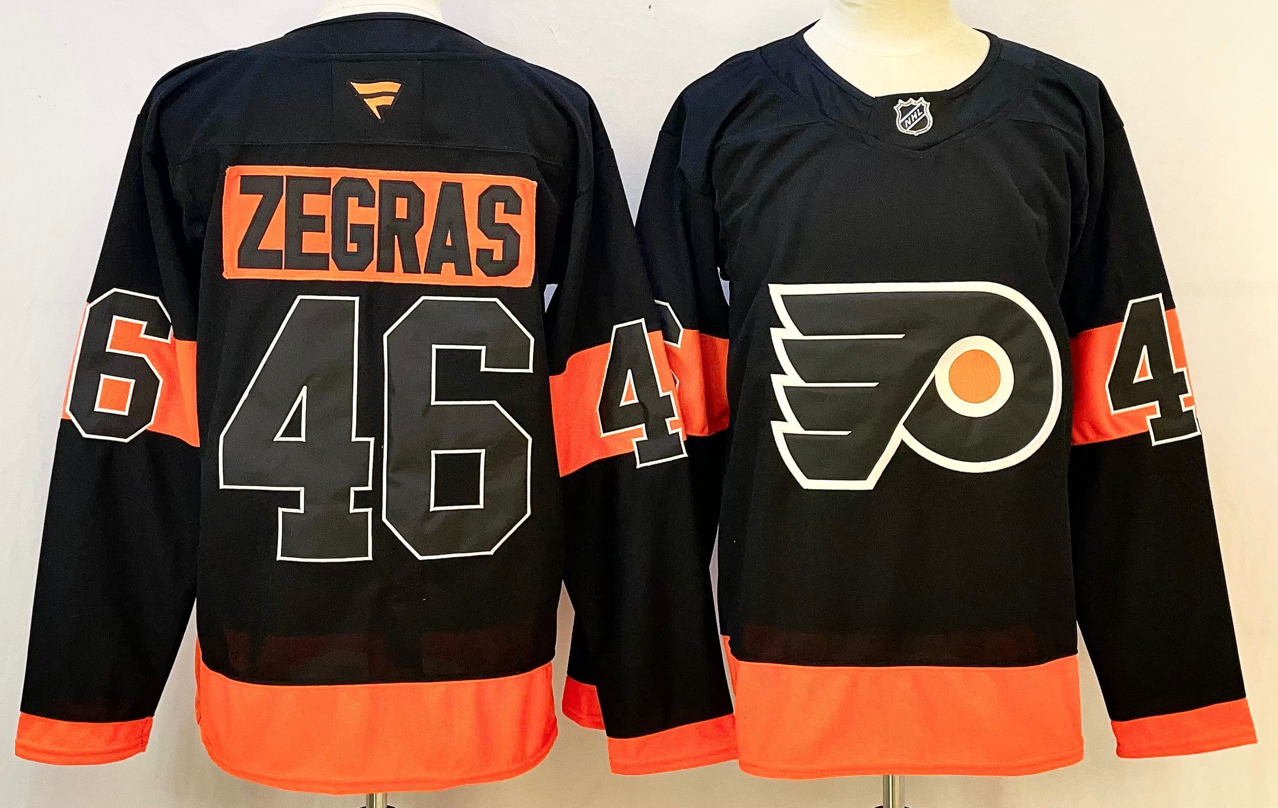 Men's Philadelphia Flyers Trevor Zegras #46 Fanatics Black Breakaway Jersey