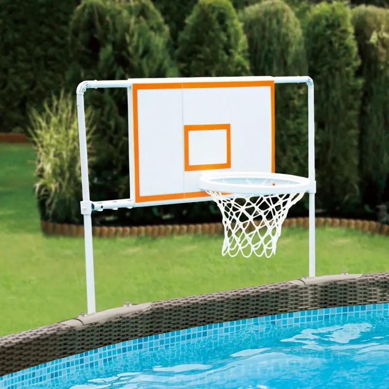 Summer Waves Basketball Set with Basketball Hoop Backboard and Rim, for Frame Pools, White, Inflatable Basketball included, for Adults, Unisex