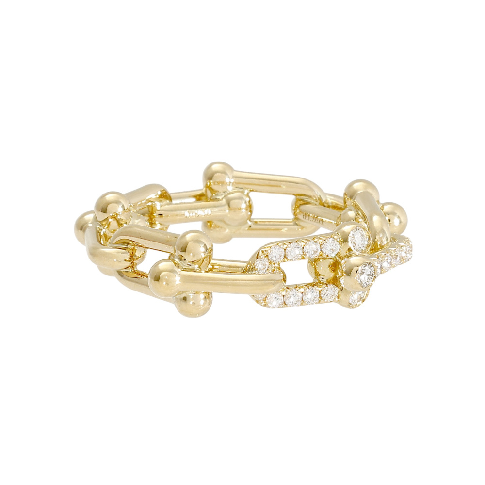 Tiffany & Co. Hardware Ring 18K Yellow Gold Diamond 72668049