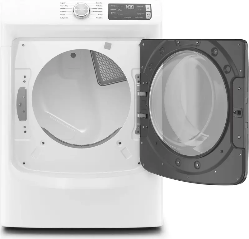 White Front-Load Electric Clothes Dryer – Compact Home Laundry Solution