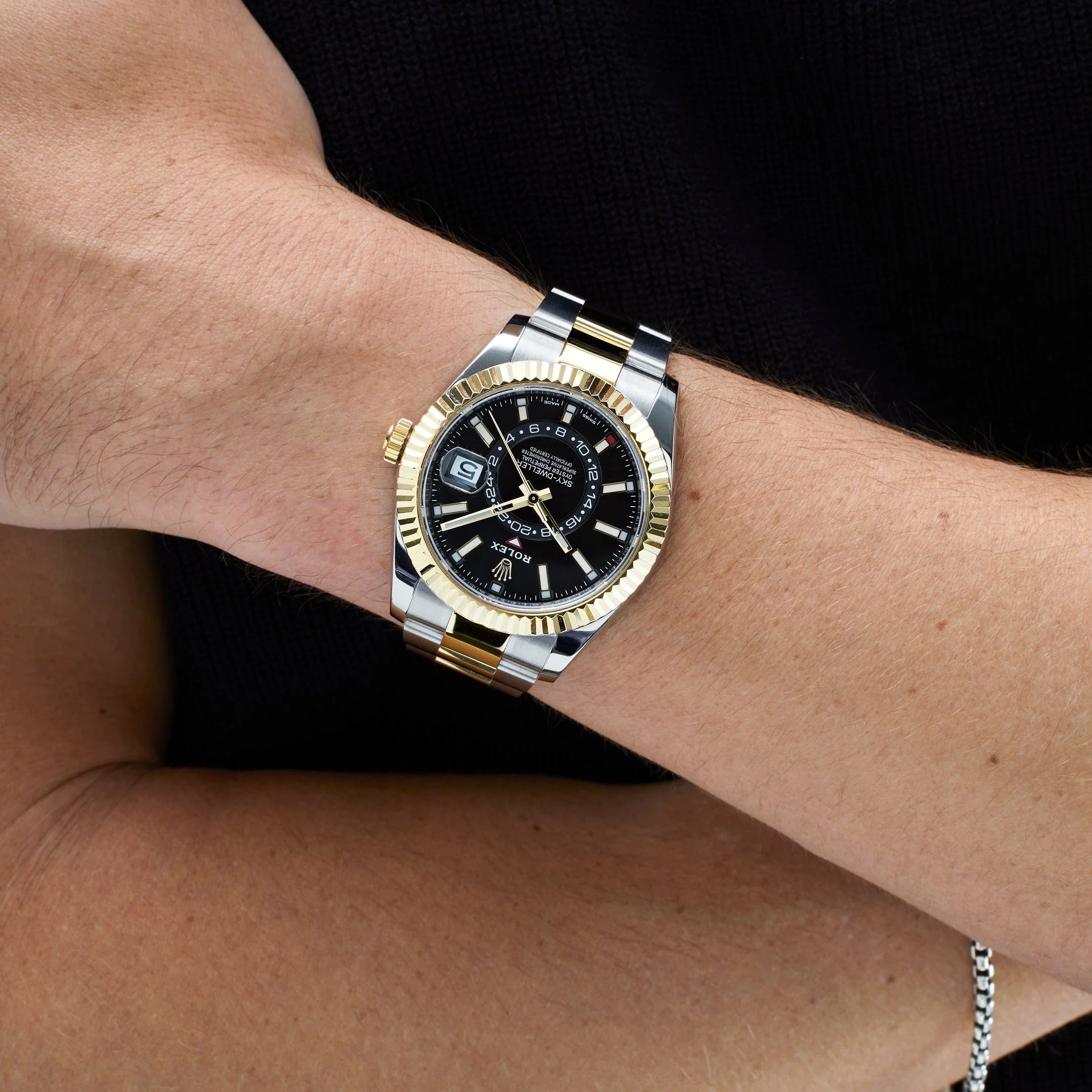 Rolex Sky-Dweller 326933 Stainless Steel Yellow Gold Black Dial