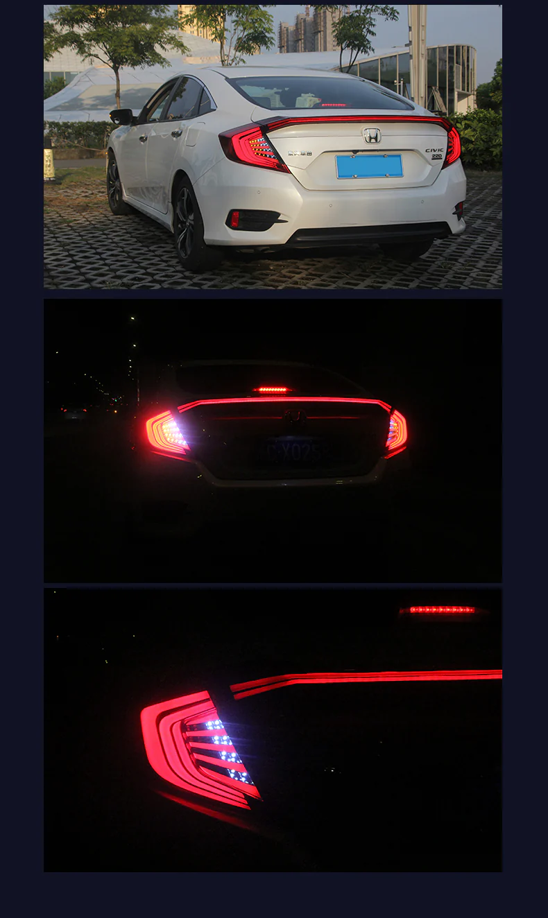 Vland Civic 4dr 2016-2017 Rear LED Spoiler+Taillights