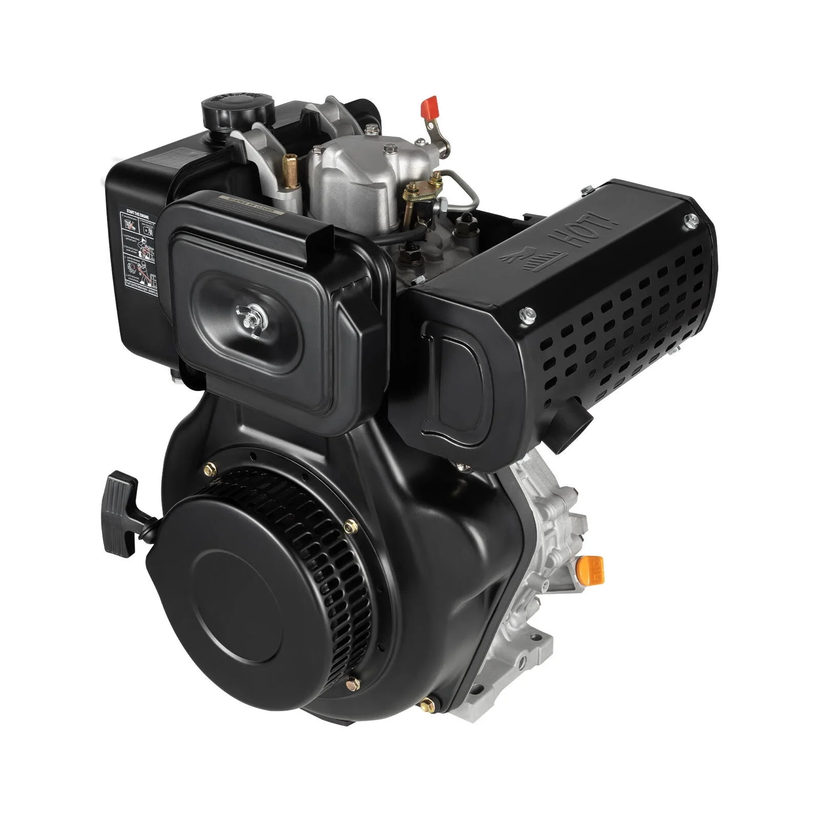 Wuzstar 418CC Air Cooling Engine 4-Stroke Diesel Engine Single Cylinder 1.45 gallon Diesel Motor for Wood Splitter, Lawn Mower