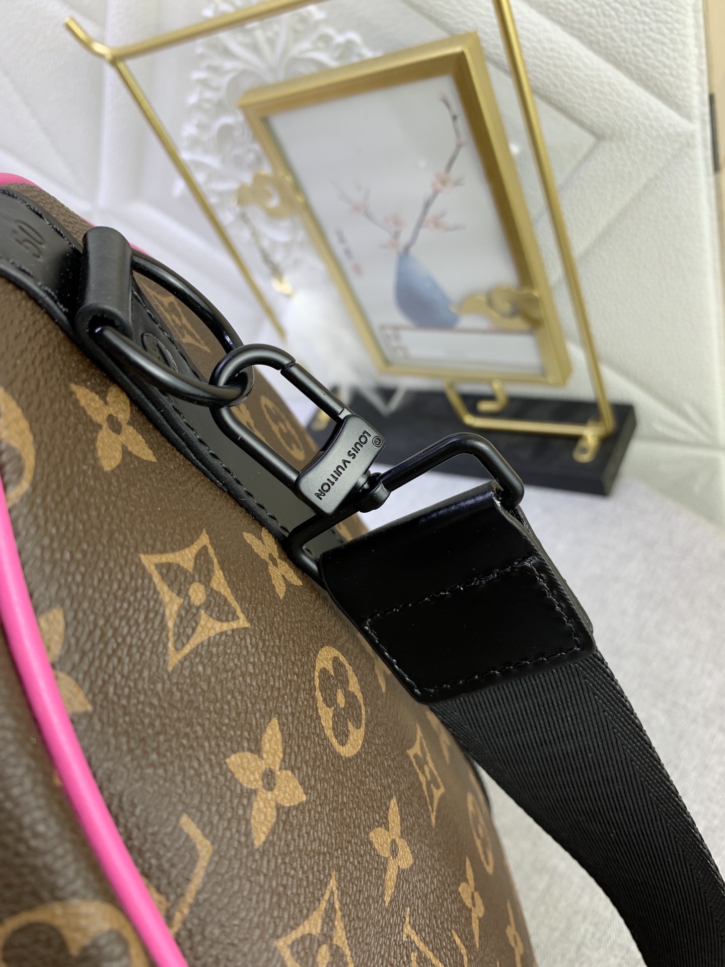 Louis Vuitton Keepall Bandouli Re 50 Brown And Pink Macassar Canvas M45866