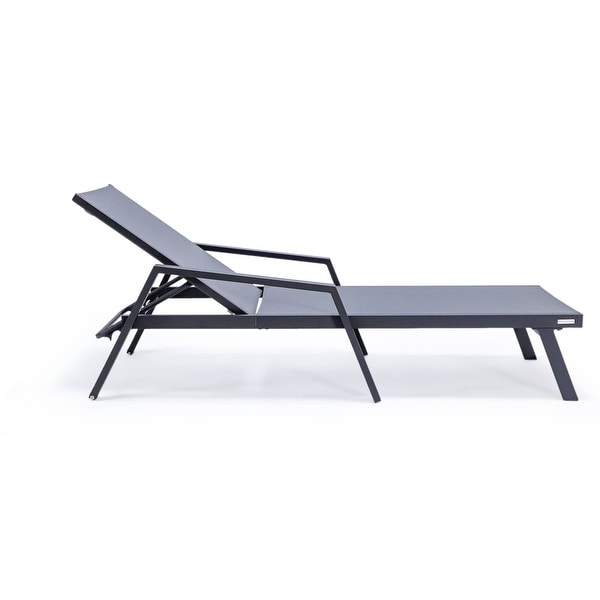 Aluminum Beach Pool Sun Lounge Chair Sling Mesh Fabric With Arms,Stackable Chaise Lounger (Set of 2)