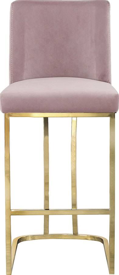 Meridian Furniture Heidi Pink Velvet Stool