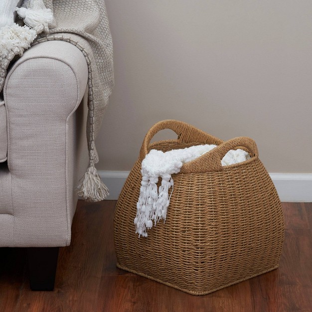 Household Essentials Basket With Handles Paper Rope