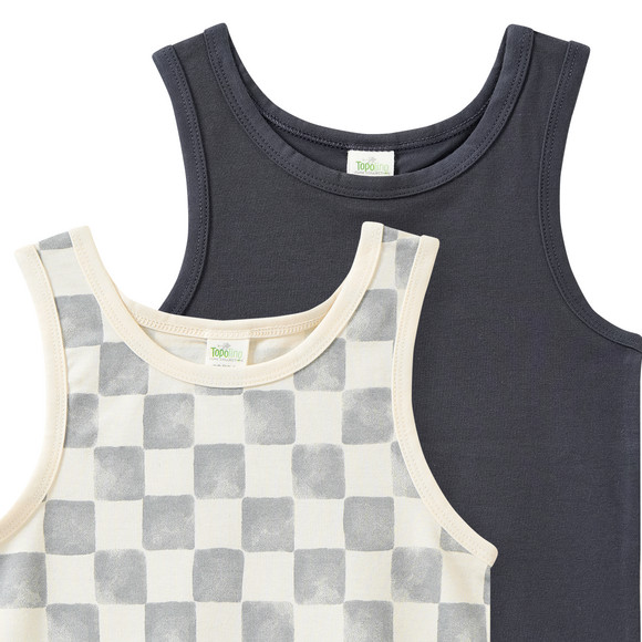 Topolino Pure Collection 2 Jungen Unterhemden aus Bio-Baumwolle