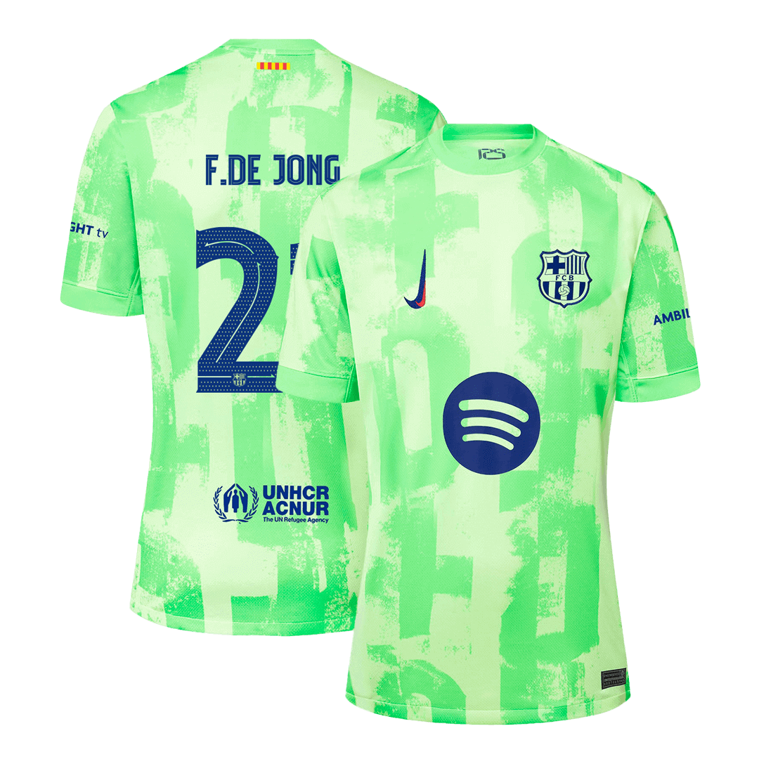 F.DE JONG #21 Barcelona Third Away Soccer Jersey - UCL(Spotify Logo Without Text��