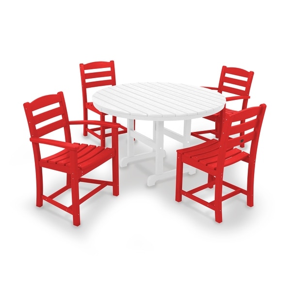 POLYWOOD La Casa Caf�� 5Piece Round Farmhouse Dining Set