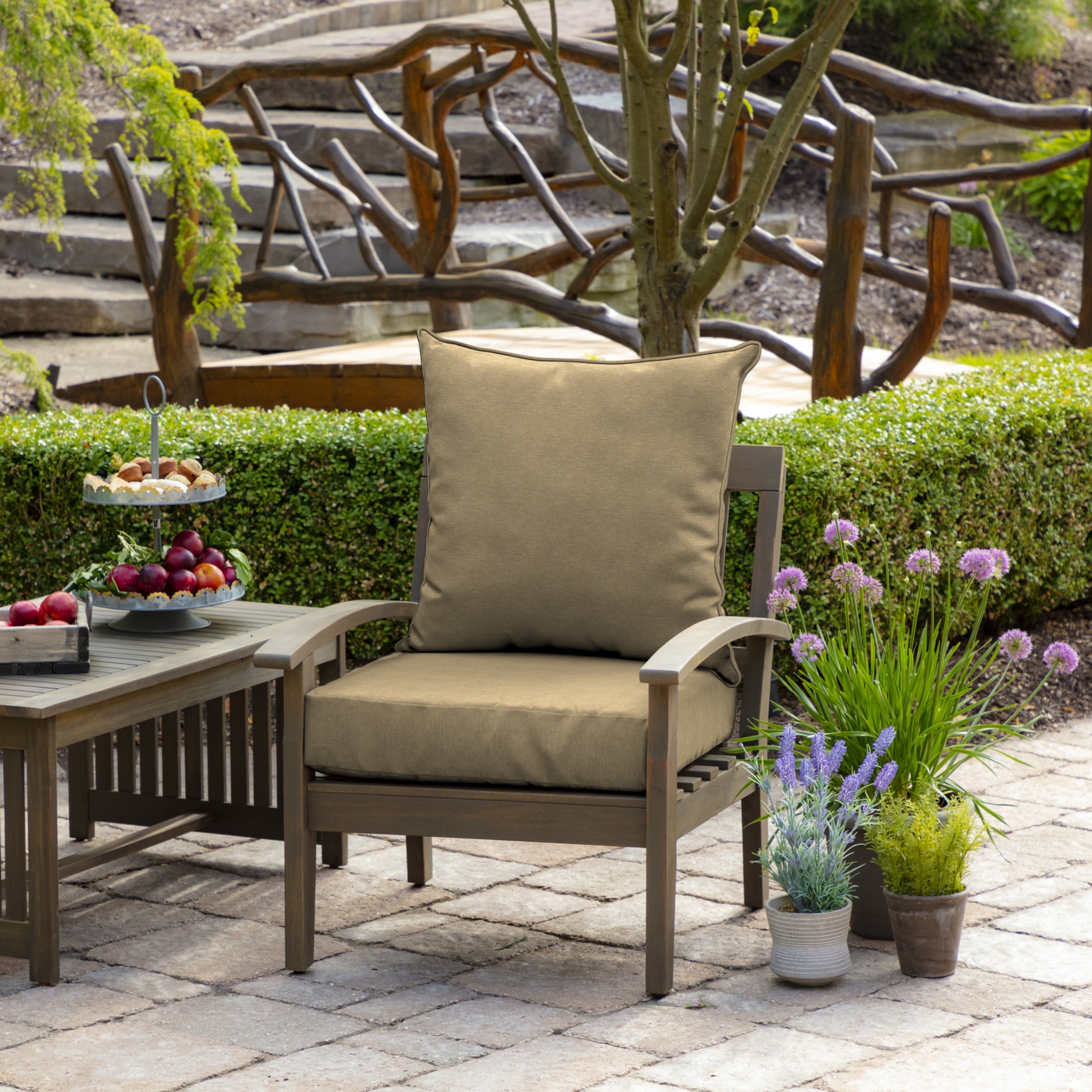 Arden Selections Performance Outdoor Deep Seating Cushion Set 24 x 24, Tan Hamilton