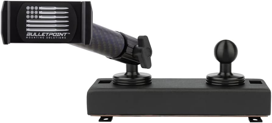 Dash Mount Cell Phone Holder RAM Truck Compatible (2019+ 1500, 2500, 3500 and TRX) with 20mm Ball Mount - Compatible with iPhone and Android Smartphones (Dual Ball with 2 Phone Holders)