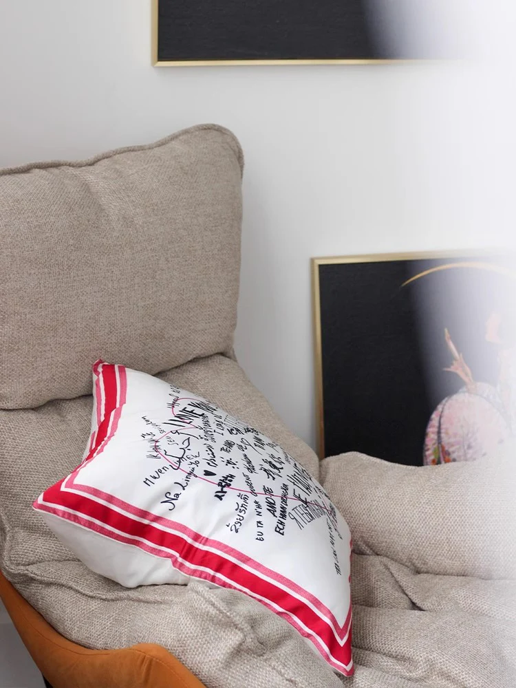 BD013 - Love Letter: Silky Snowflake Satin Pillow, Modern Living Room