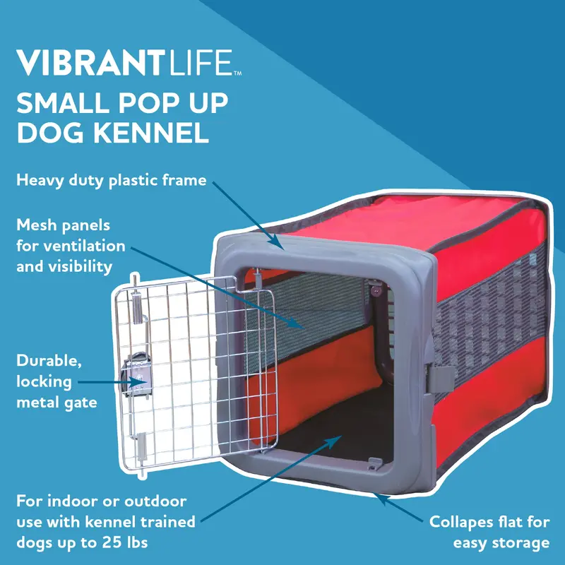 Vibrant Life Small Pop Up Pet Kennel, Dog, Cat, Small Animal