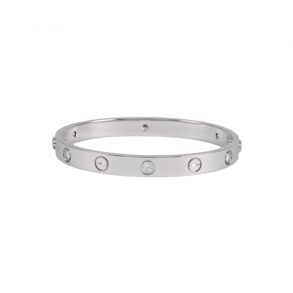 Cartier Love 6PD Bracelet 18K White Gold Diamond