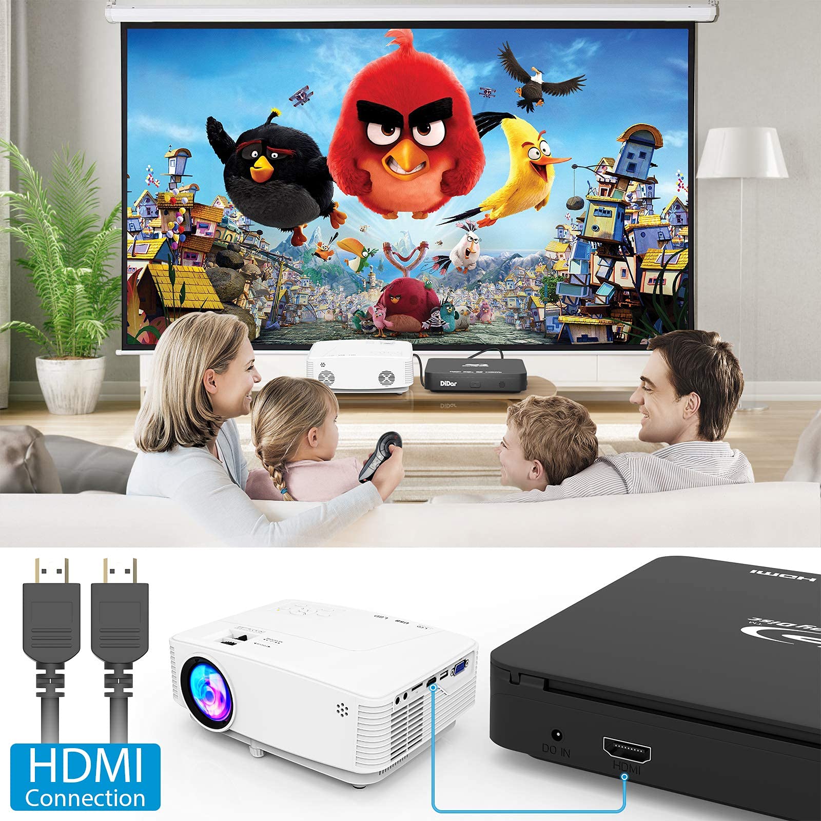 Super Mini Blu-ray Disc Player for TV,1080P Blue-ray HD DVD Player