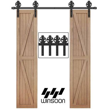 Sliding Standard Double Barn Door Hardware Kit Winsoon Track Length: 48 in. GCM4124