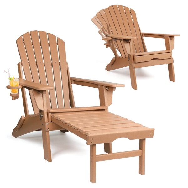 Vrakae Folding and Adjustable Adirondack Chair with Ottoman