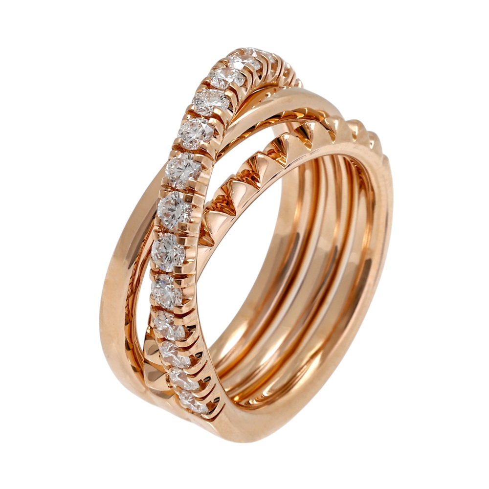 Cartier Ethancel Do Semi-pave Setting Ring 18K Rose Gold Diamond B4230200