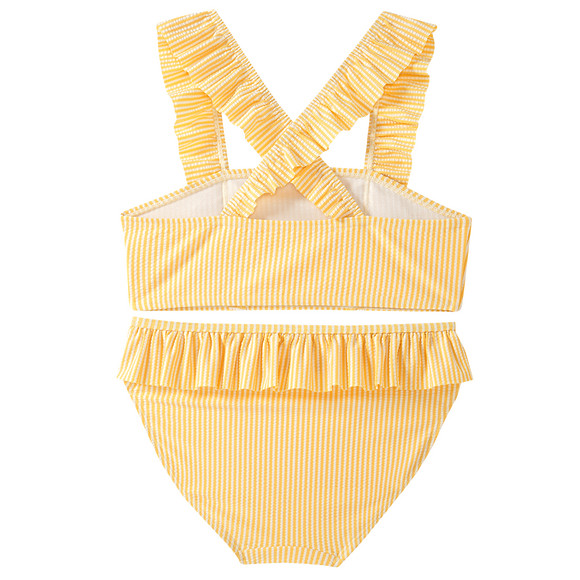 Famy Mädchen Bikini mit Seersucker-Streifen