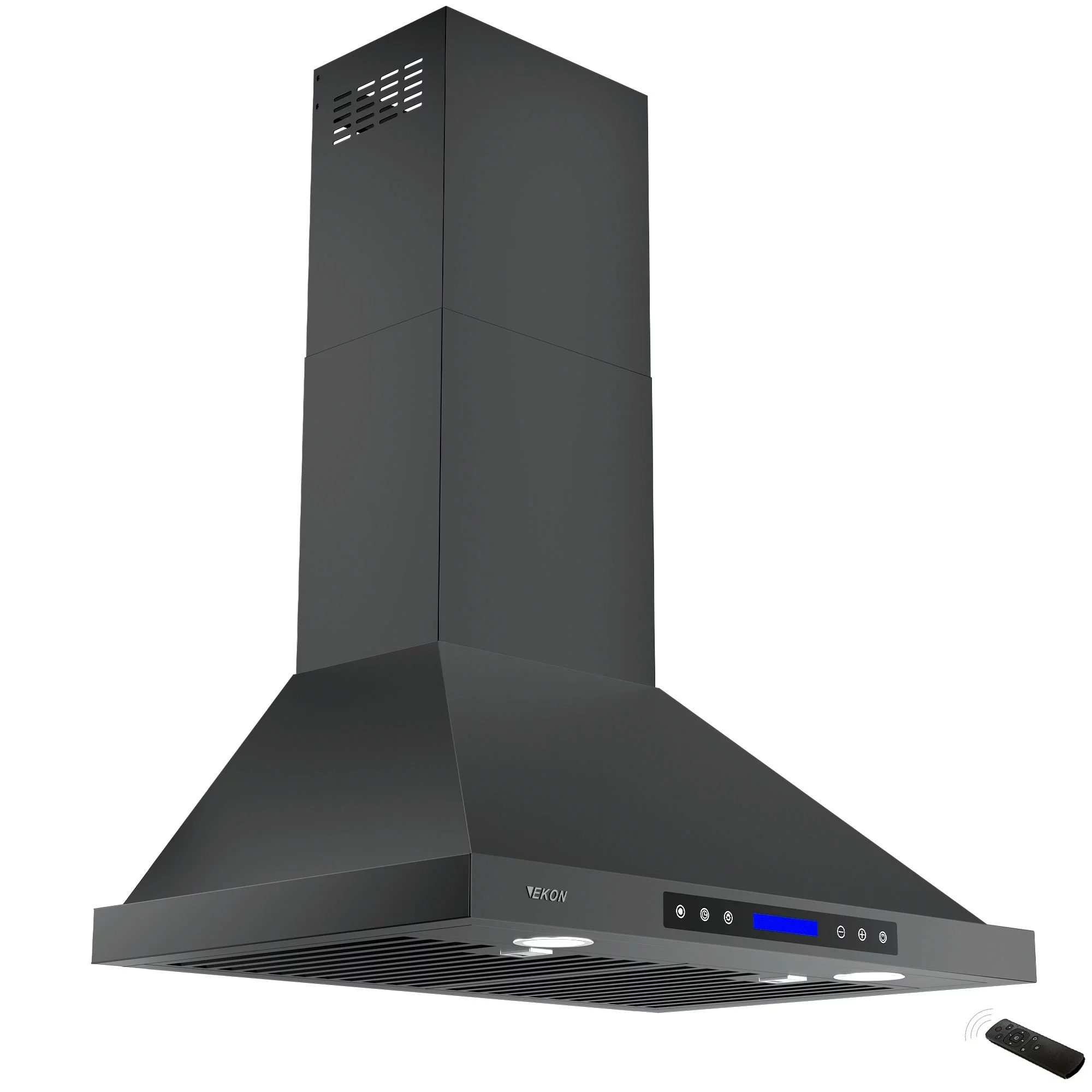 EKON Kitchen Expert 30 inch 900 CFM Convertible Black Stainless Steel Wall Mount Range Hood
