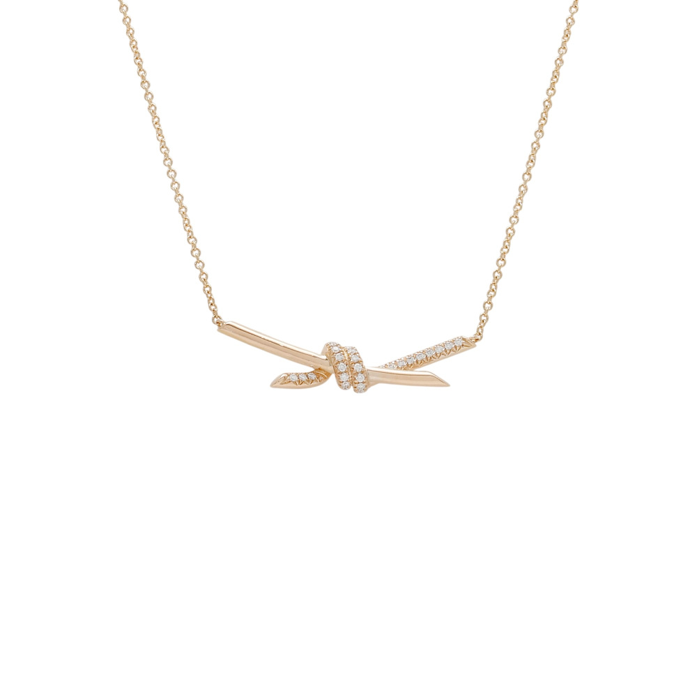Tiffany & Co. Knot Necklace 18K Rose Gold Diamond 69525857