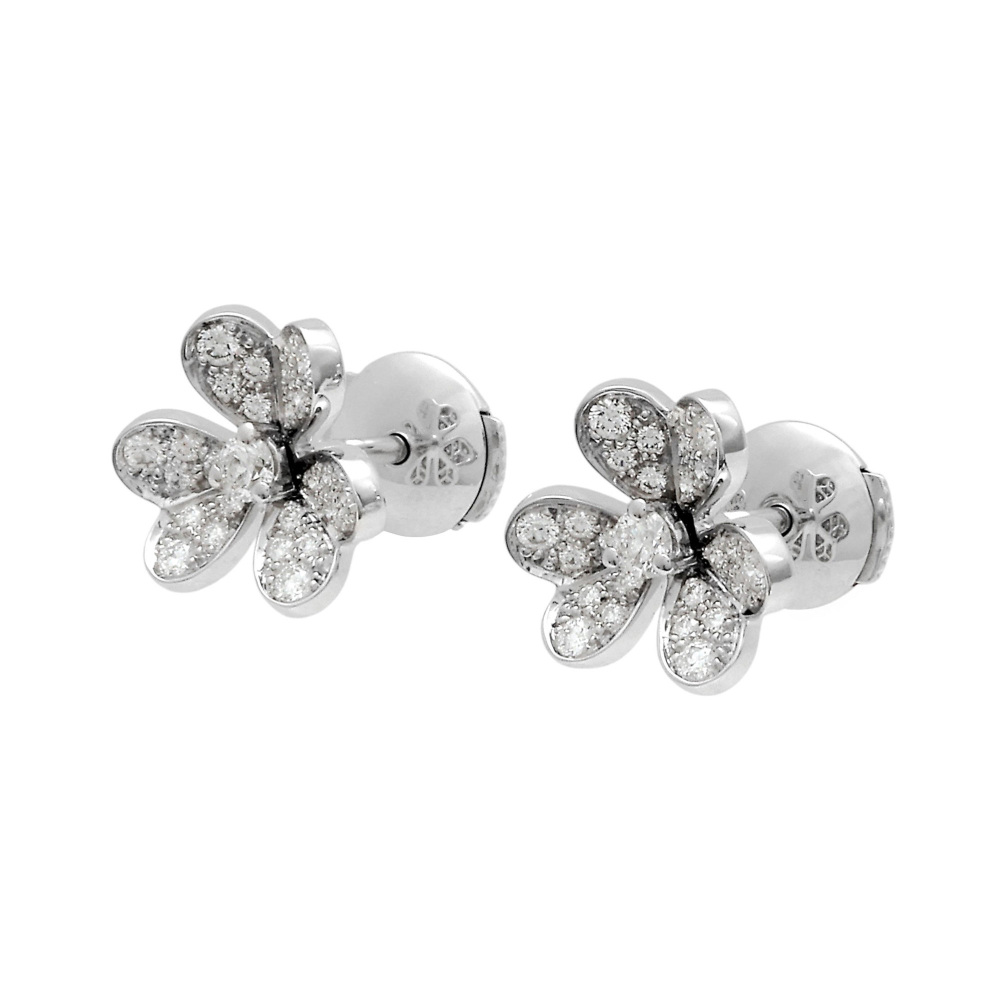 Van Cleef & Arpels Frivole Earrings 18K White Gold VCARP3W100