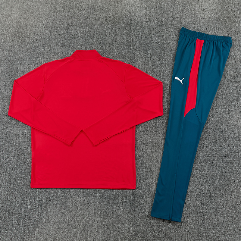 Portugal 26/27 Half Zipper Training Suit - Red 4