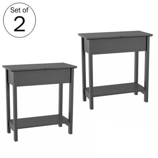 Hastings Home Flip Top End Table with Storage,Set of 2