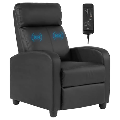Recliner Chair Recliner Sofa Modern Reclining Chair w/Footrest Backrest Breathable Padded PU Leather Single Sofa Home Theater Seating Reclining Easy Lounge for Living Room Bedroom,Beige