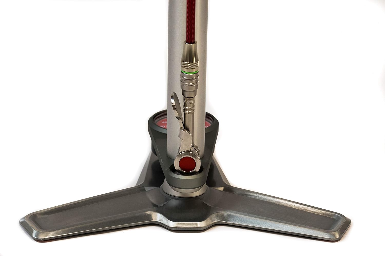 Ultimate Floor Pump | Hiro Edition Chuck | 160psi Gauge | Braided Steel Hose | Rosewood Handle