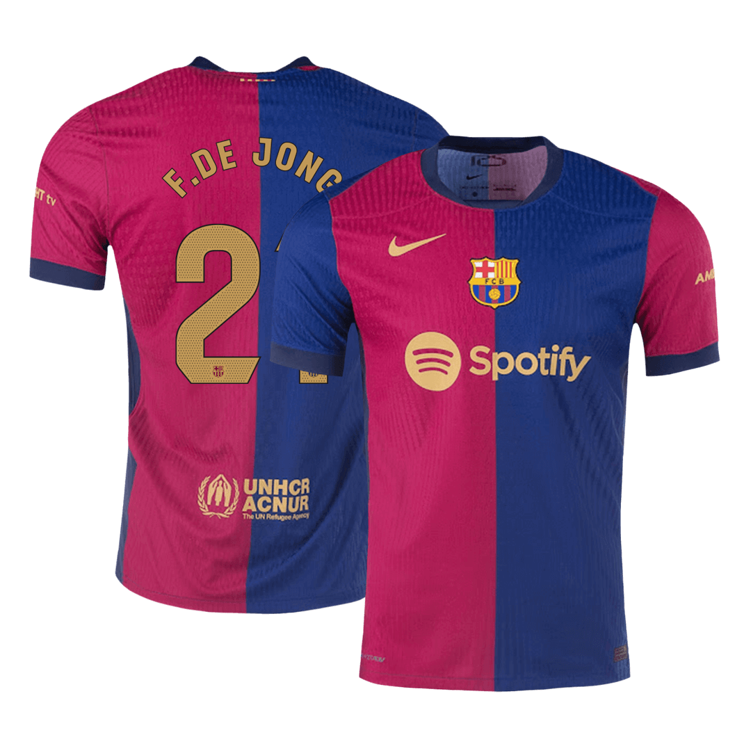 F.DE JONG #21 Barcelona Home Player Version Jersey