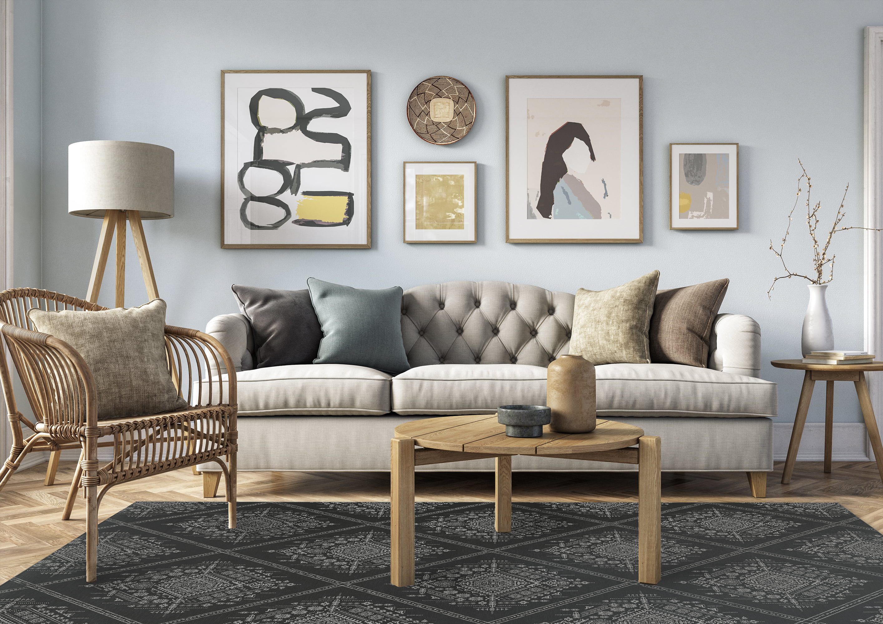 Zara Charcoal Area Rug by Kavka Designs