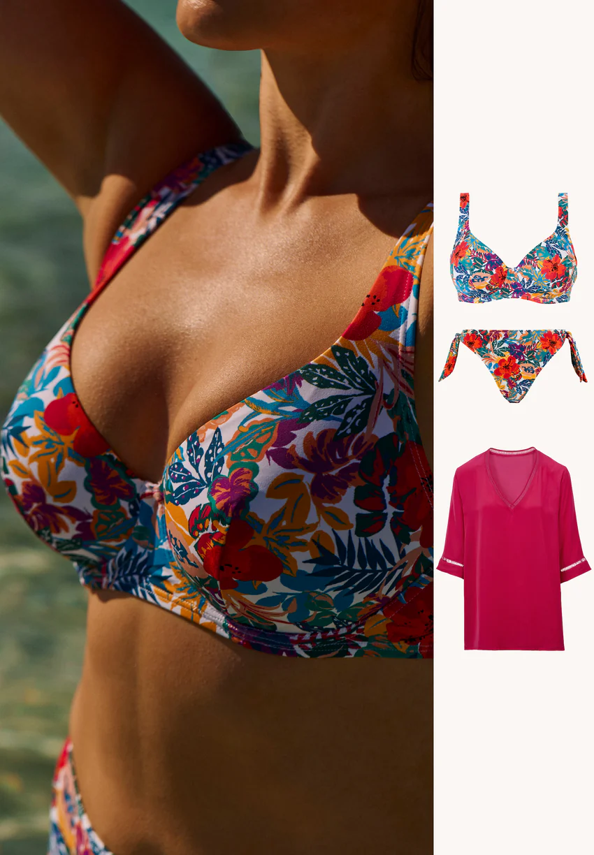 Ensemble maillot de bain 2 pièces Curaçao et tunique de plage