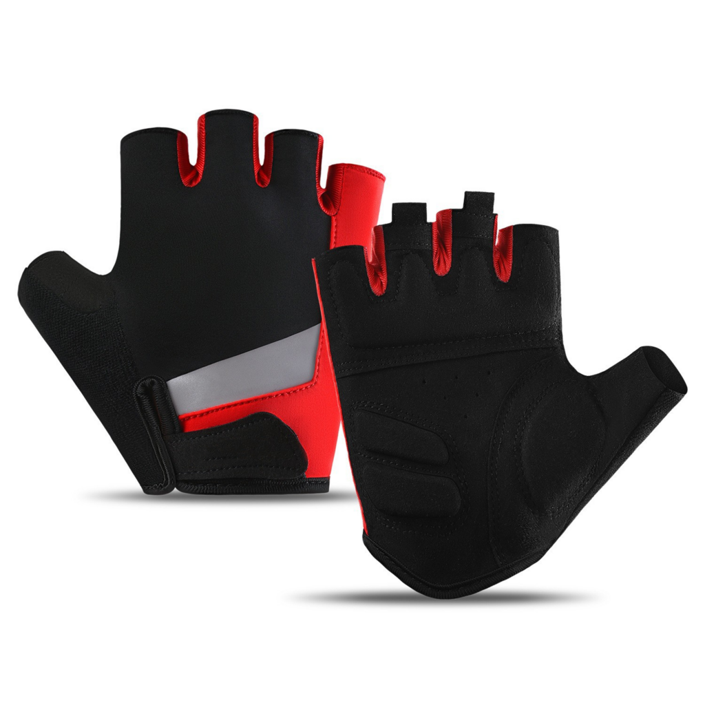 Half-Finger Bike and Fitness Gloves in Red