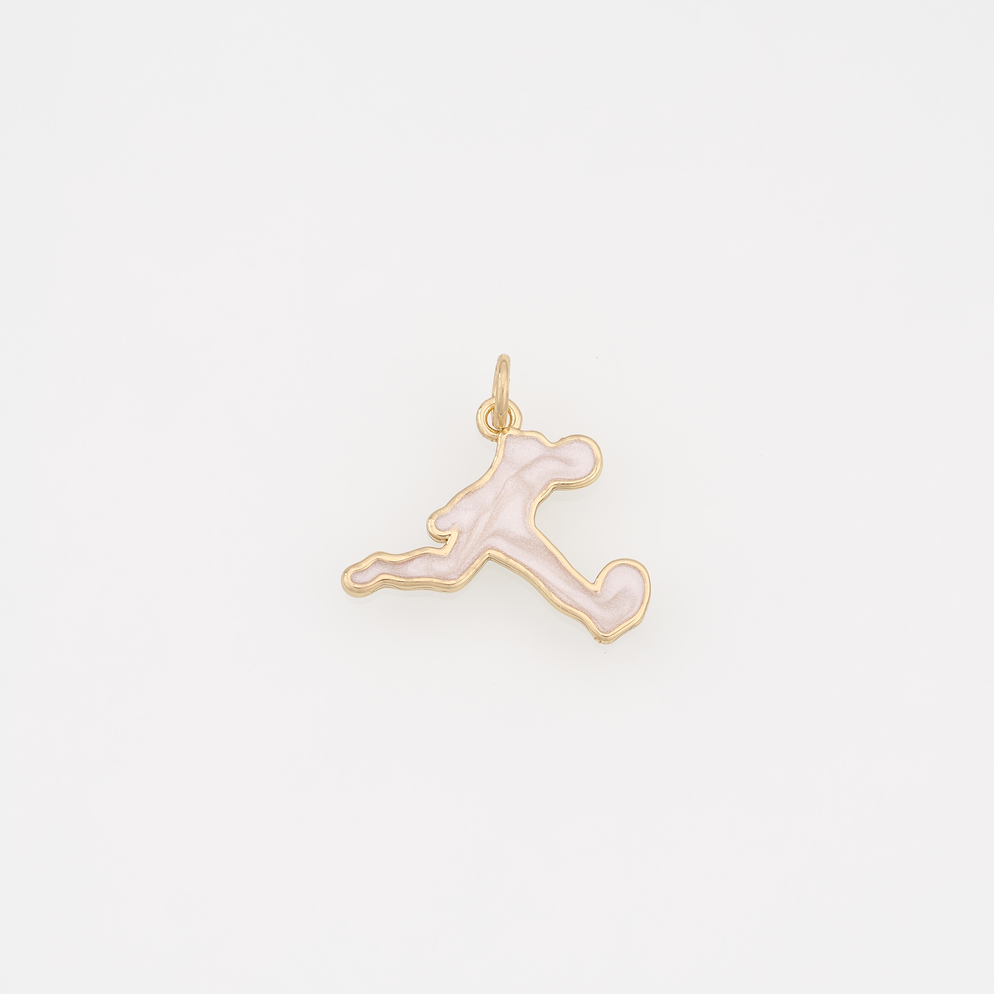 18K Gold Filled Running Pendant,Enamel Sports Charm Earrings Necklace for DIY Jewelry Making Supply