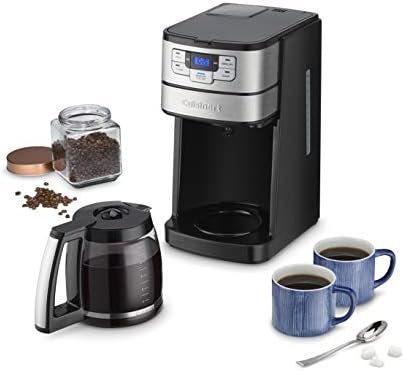 Automatic Grind & Brew 12-Cup Coffee Maker with Blade Grinder, Programmable Coffee Machine Glass Carafe with 1-4 Cup Setting, Brew Pause, Grind-Off Option, Black/Stainless Steel