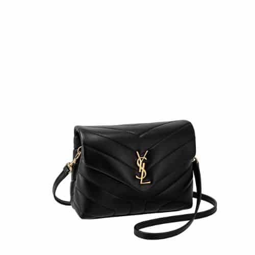 Saint Laurent Loulou Toy Strap Bag In Quilted Y Leather Black
