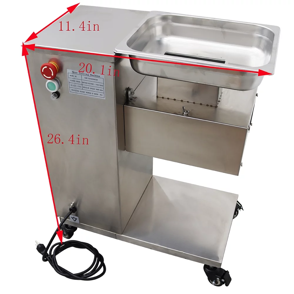 INTSUPERMAI Electric Meat Cutting Machine QE Meat Slicer Dicing Machine with 12mm Blade