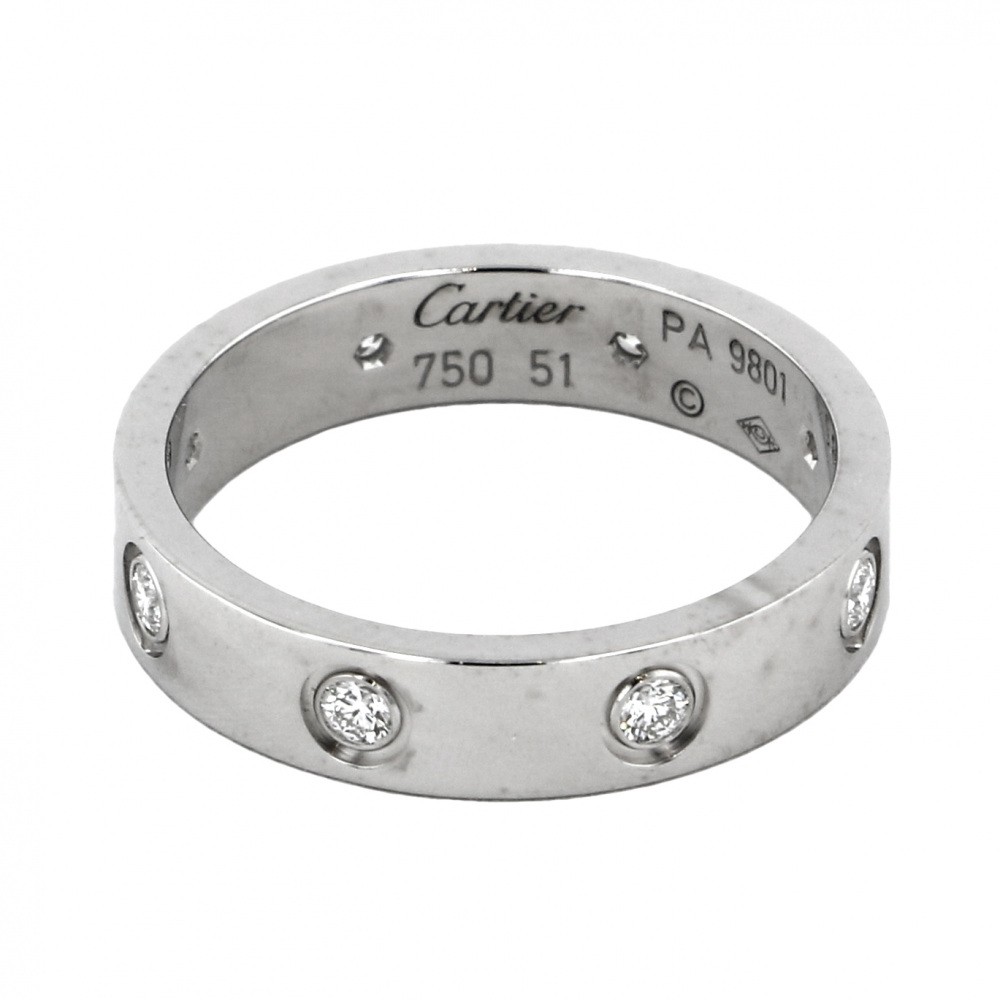 Cartier Love 8P Diamond Ring 18K White Gold