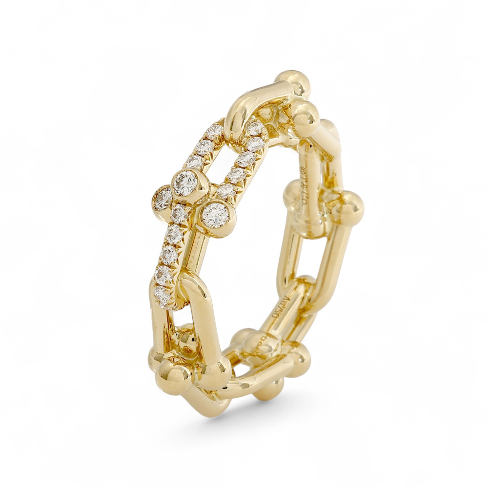 Tiffany & Co. Hardware Ring 18K Yellow Gold Diamond 72668049