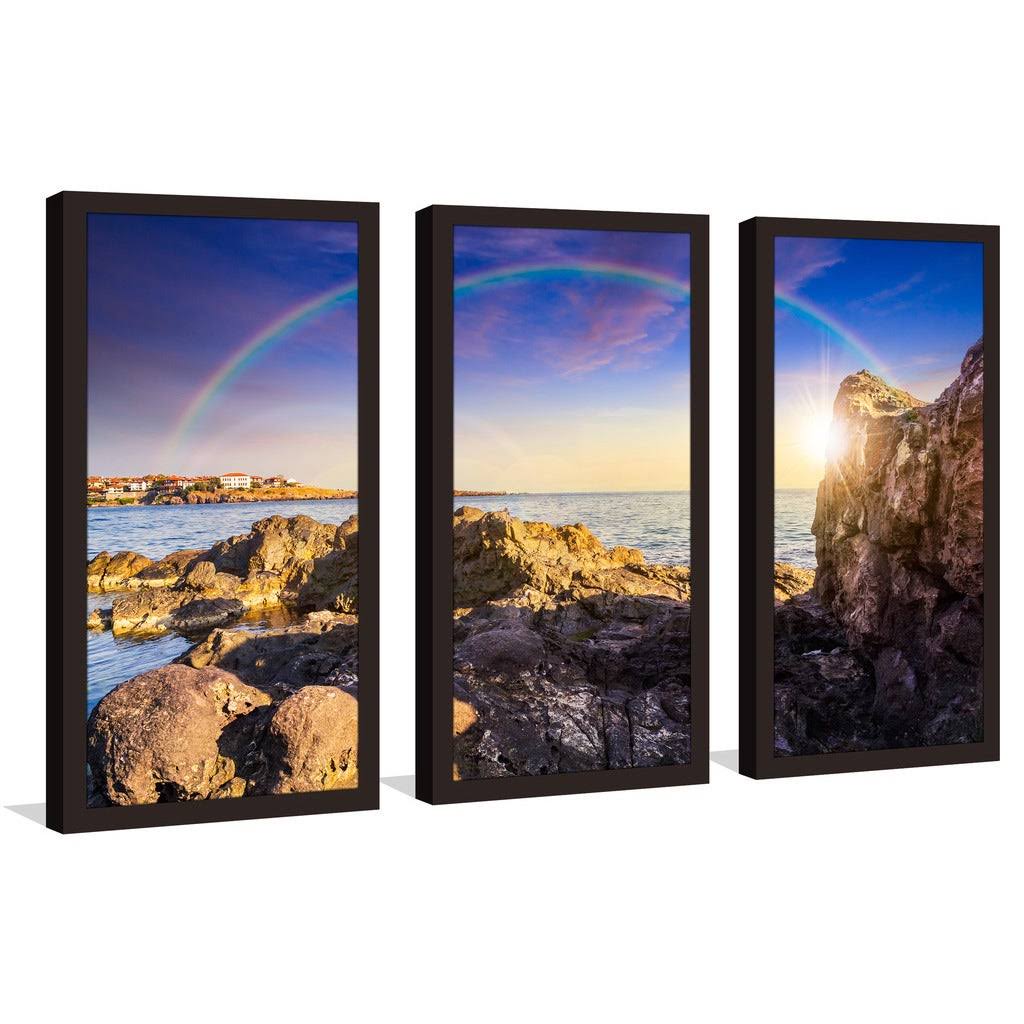 Over The Rainbow 3 Piece Framed Photographic Print Set Picture Perfect International Size: 25.5x22 H x 40.5x22 W x 1x22 D