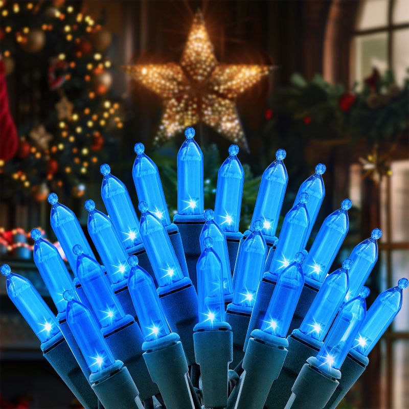 Joyfy 50/100 count LED Christmas String Lights, Xmas Trees Lights with 16.3/26FT Green Wire for Holiday Festival Decoration Indoor/Outdoor Lights