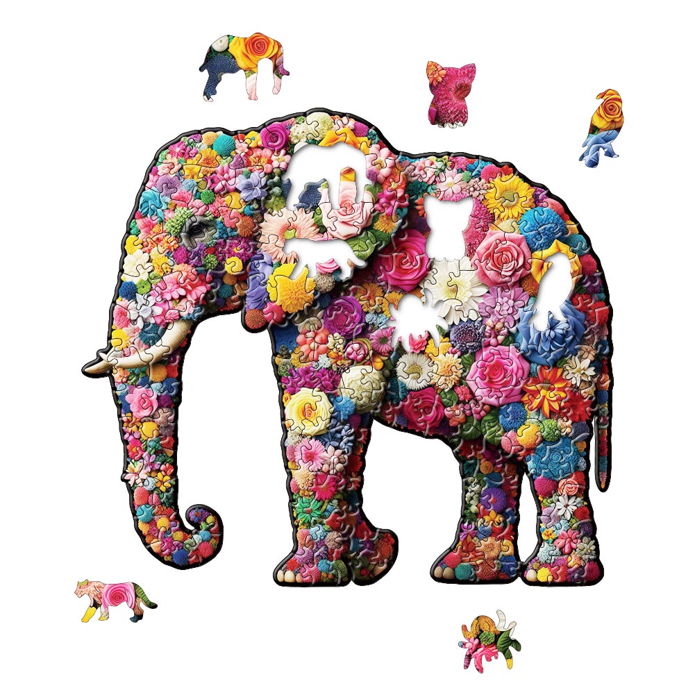 Animal Wooden Puzzle-Lovely elephant