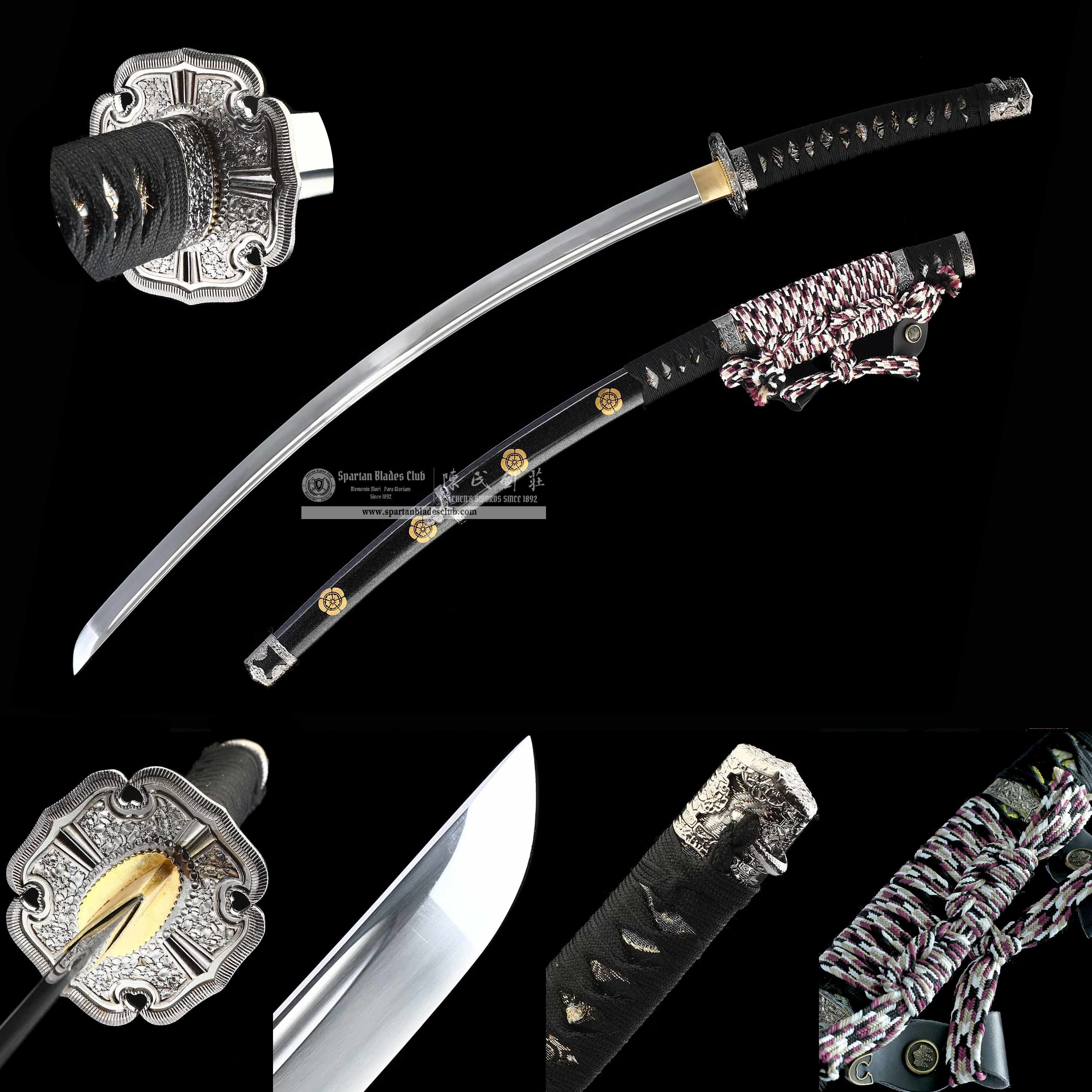 Black Demon Tachi - T10 Steel - 104cm (40.94 inches) - Exquisite Nickel Alloy Mountings - Spartan Blades Club - Spartan Blades Club - 陳氏劍莊1892