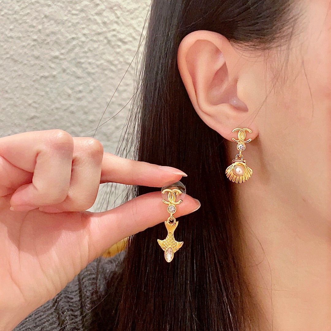 Chanel Classic Double C Stud Earrings - cnluxepick