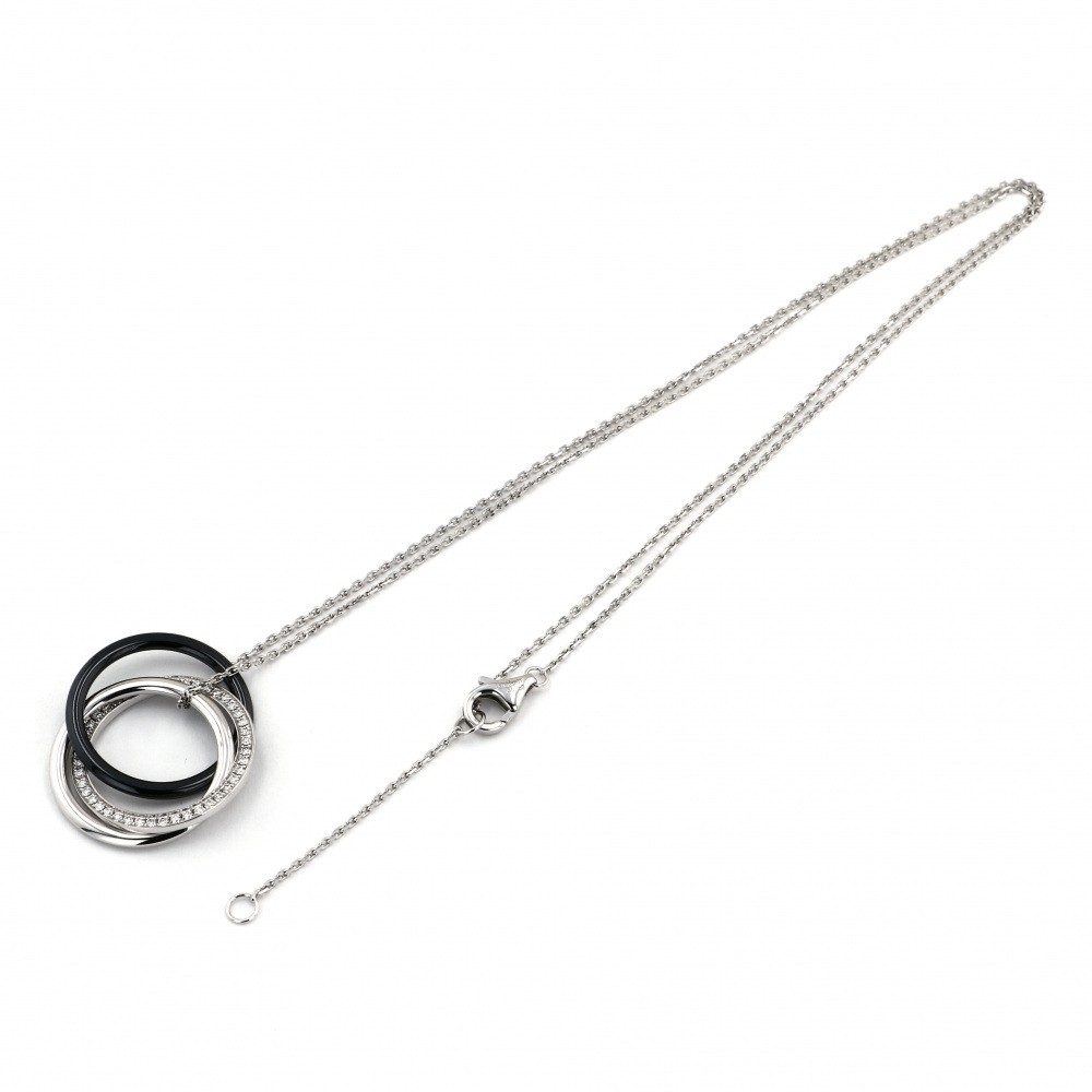 Cartier Trinity Diamond Necklace 18K White Gold