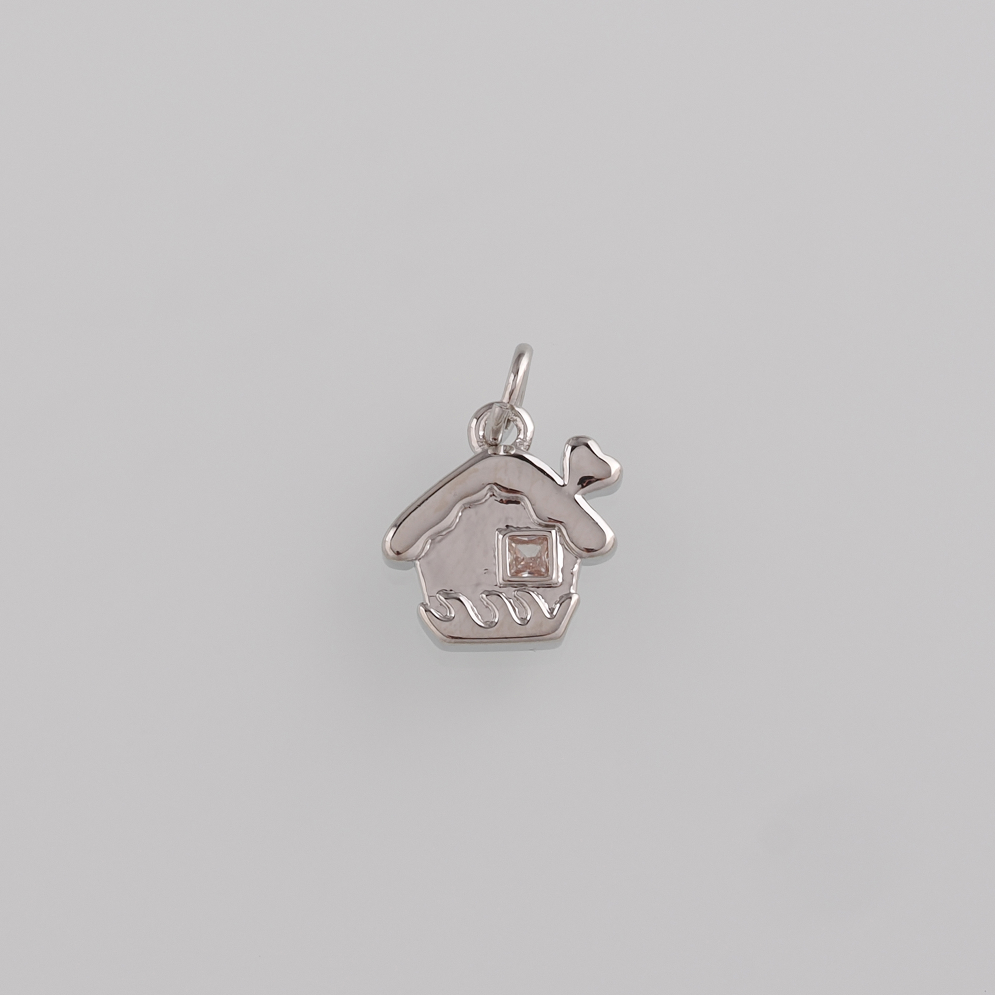 18K Gold Filled Home Pendant,Home Charm Earrings Necklace for DIY Jewelry Making Supply